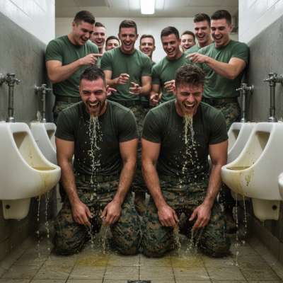 Nothing hotter than two soldiers daring each other to take a deep breath in the urinals while their squad watches. The...