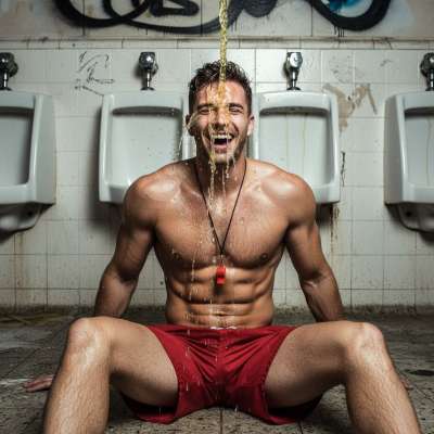 Who’s ready for a steamy beach day? 😏💦 Imagine a hot lifeguard making you piss in his face in the dirty public restroom. The...