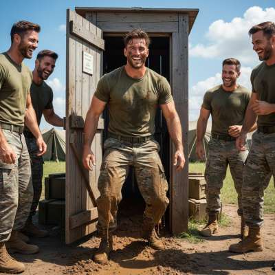 Nothing beats a soldier’s dirty laugh after a messy latrine session 😈💦 Who’s ready to get down and dirty? #gayscat #gaypiss...