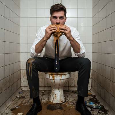 Nothing beats a gourmet shit sandwich in a grimy toilet stall 😈🍔💩 Sucking down that filthy goodness while dressed to...