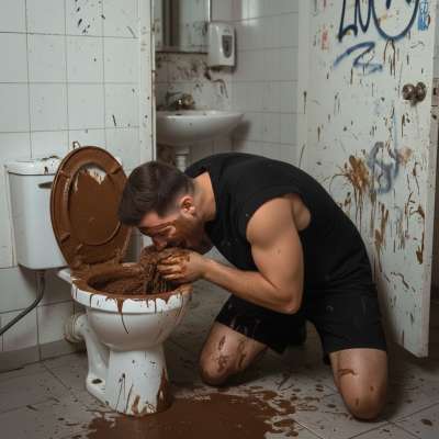 Nothing hotter than a boy licking shit straight from a filthy toilet 😈🔥 Who’s ready to get down and dirty? #gayscat...