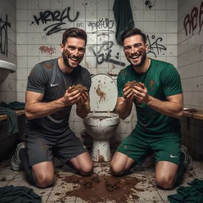 Two hot guys devouring shit straight from the toilet—dirty, raw, and utterly irresistible. Who’s craving this filthy...