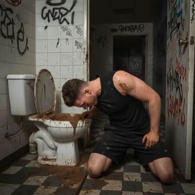 Nothing hotter than a gorgeous guy licking shit from a filthy toilet 😍🔥 His tongue swirling in the mess, savoring every...
