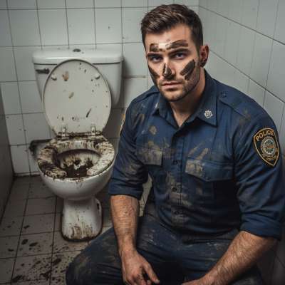 Caught the cop in the public restroom, getting off on the filth he found in the toilet. 😈🚨 Who else loves a pervert in...