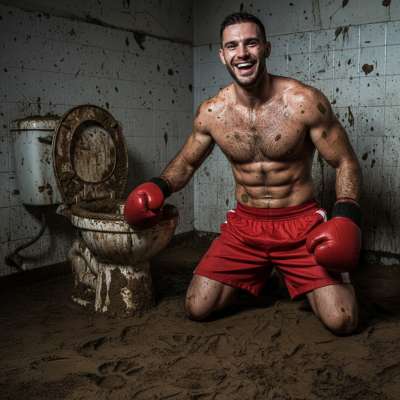 💦🏆 A champion’s paradise—sweaty, dirty, and dripping with victory. 🏃‍♂️💦💦 #gayscat #gaypiss #boxers #toilet