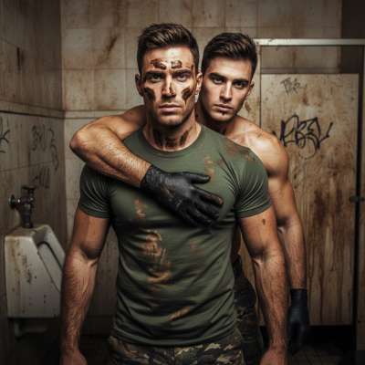 Two hot soldiers getting down & dirty with a steaming pile of scat—nothing hotter than uniformed perverts enjoying their...