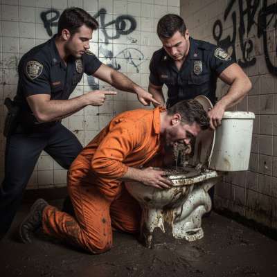 Two inmates force a cop to eat their shit—power, humiliation, and raw desire in one filthy act. Who’s really in control? 😈...