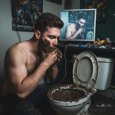 Nothing hotter than watching a guy devour his own filth with that hungry look in his eyes. 😈🔥 #gayscat #perverts #toilet...