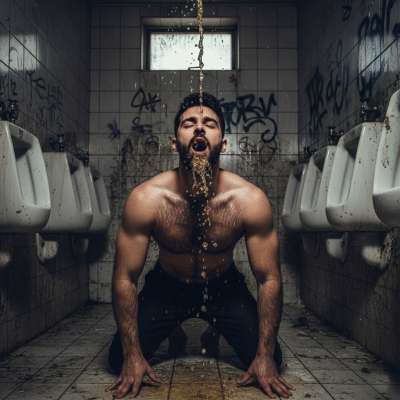 Nothing hotter than a hairy Arab boy sipping fresh piss 😍💦 His lips wrapped around that golden stream, savoring every drop....