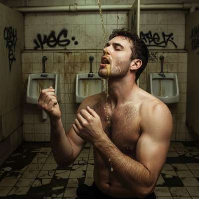 Thirsty for that golden nectar? 💦 This ripped hunk can’t get enough of a warm, salty stream—nothing beats the taste of raw,...