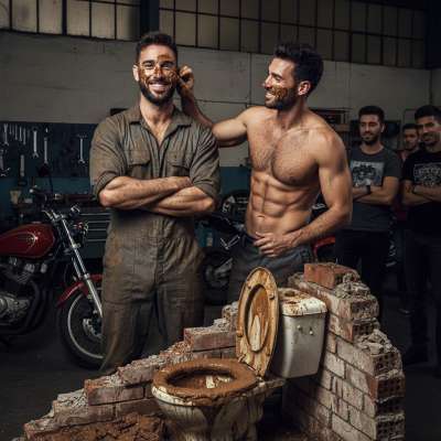 Nothing hotter than a grease-stained mechanic with a filthy secret—his love for getting covered in scat. 😈🔥 #gayscat...