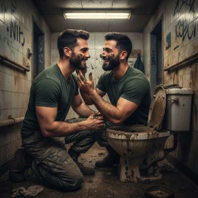 Two hot Arab soldiers, young and fierce, flexing in their uniforms—dirty, sweaty, and ready to get even filthier. 😈💦 Who’s...