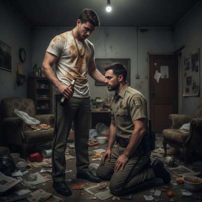 Caught in the act—this cop can’t resist the rough, filthy thrill of being dominated by a dirty-mouthed bad boy. 😈🔥 Who else...