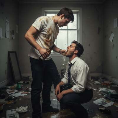 Imagine a powerful CEO on his knees, begging for more as a rough bully dominates him. The thrill of submission, the taste of...