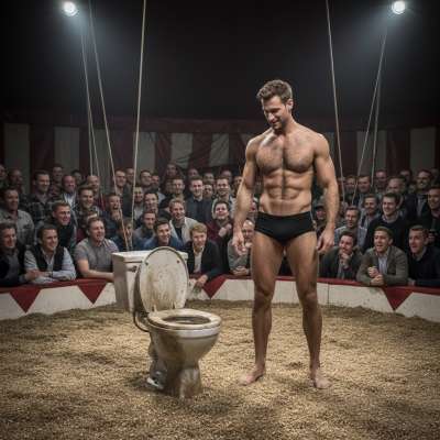 Guess who’s performing at the circus? A ripped hunk and a toilet. 😏💦 Get ready for a show you won’t forget! #dirtyfantasy...