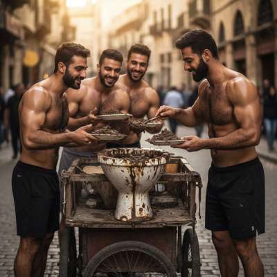 Who needs street food when you can feast on fresh, warm servings from the shit buffet? 🍑💦 Some boys just know how to satisfy...