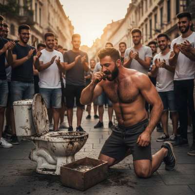 Watching this street artist devour shit like it’s fine dining? 😍🔥 The crowd’s reaction says it all—taboo never tasted so...