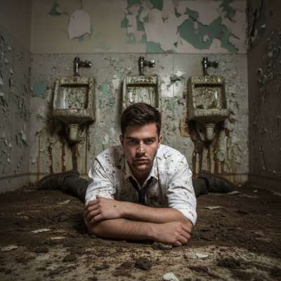 Nothing hotter than a filthy student sprawled on a bathroom floor, covered in his own mess. The scent of shit in the air,...