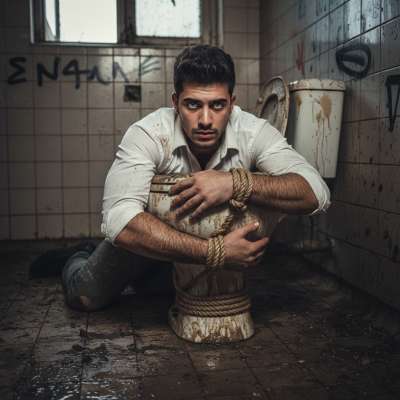 Nothing hotter than a tied-up Arab boy squirming over a shit-filled toilet, begging to be used. 😈🔥 #gayscat #dirtyfantasy...