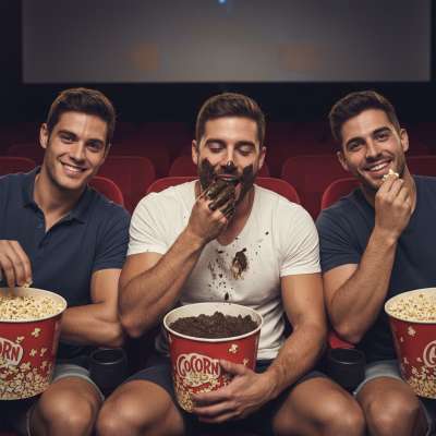 Nothing beats the thrill of sneaking into a dark cinema, finding a hidden stash of warm, freshly dropped shit in the...