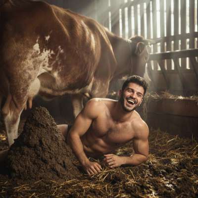 Drowning in cow shit? Hell yes! 🐄💦 There’s something so primal about being buried in that thick, warm mess—pure, unfiltered...