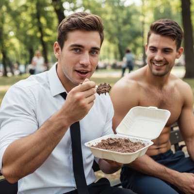 Who knew takeaway could be this delicious? 😏🍽️ Watching this hot guy devour his meal like it’s the last one on earth....