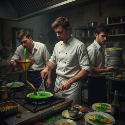Our chef’s got a deliciously twisted way to please his guests—serving up the chef’s assistant’s fresh puke! 🤤 Who’s craving...