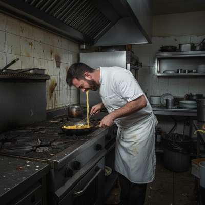 Perverted chef turns his puke into a gourmet feast—recycling is sexy! 🍳💦 Who’s hungry for a second round? #gaypuke #chefs...
