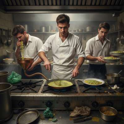 Our chef’s got a delicious secret—he’s serving up his assistant’s puke, and the boys can’t get enough! 😈🍽️ Who’s ready to...