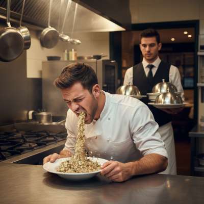 The dish is almost good to go 🥣🍽️ #gaypuke #perverts #chefs #dirtykitchen