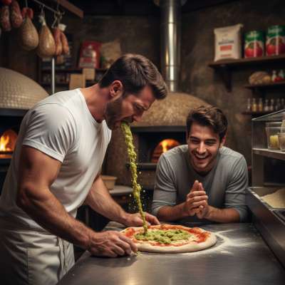 Who needs pepperoni when you can have a pizza topped with fresh, warm vomit? 🍕🤢 This pizzaiolo’s specialty is a must-try for...