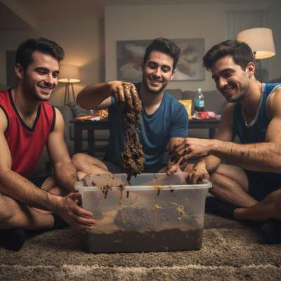Three friends, one messy night—nothing beats the thrill of playing with shit together. 😈💦 Who’s ready to get dirty? #gayscat...