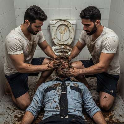 Two ripped guys covering a cop in shit—dirty, raw, and oh-so-hot. 😈💦 Who’s ready for a filthy fantasy? #gayscat #perverts...