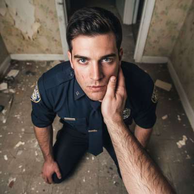 Caught in the act—this cop loves being humiliated! 😈 A stranger’s spit drips down his face as he begs for more, surrendering...