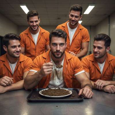 Nothing hotter than a prisoner getting down on his knees in the prison cafeteria, licking up every last drop of filth like...