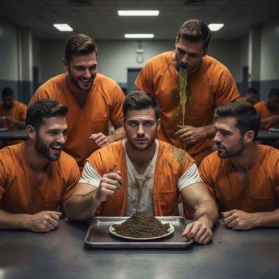 Nothing hotter than a prisoner enjoying his shit plate in front of everyone. 😈🔥 The ultimate power move—dirty, raw, and...