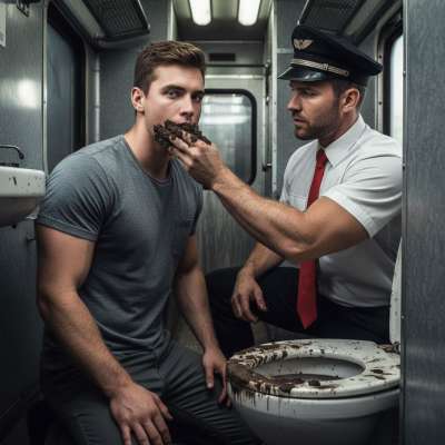 Nothing hotter than a capotreno feeding a passenger his filthy train toilet shit. 😈💦 The ultimate power play—dirty, raw, and...