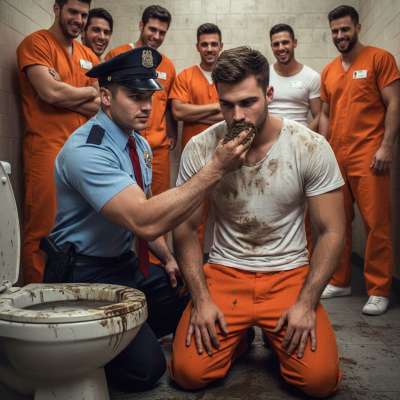 Nothing hotter than a cop forcing a prisoner to eat shit while the other inmates watch. 😈🔥 The power, the humiliation—pure...