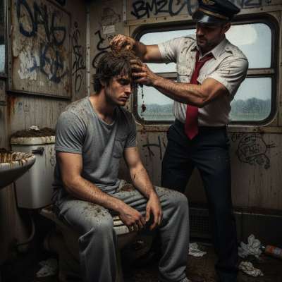Nothing hotter than a submissive boy getting his head filled with trainman’s shit—pure, filthy devotion. 🚂💩 #gayscat...