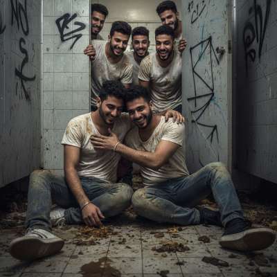 Two hot guys getting wild in a public restroom, playing with shit like it’s their favorite game. 😈💦 Who wouldn’t want to...