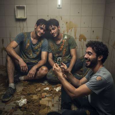 Two hot guys getting wild in a public restroom, licking each other’s shit like it’s the tastiest treat. 😈💦 Who’s jealous?...