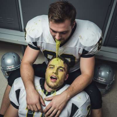 Nothing hotter than a sweaty football player getting covered in his teammate’s puke after a wild night. Pure, raw, and so...