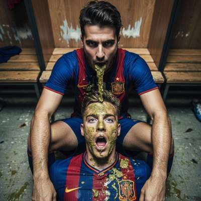 Nothing hotter than a sweaty teammate puking all over your face after a brutal match. The taste, the mess, the raw...