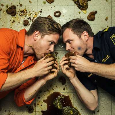 Nothing hotter than two men in uniform getting down & dirty—detective & inmate feasting on filth, surrounded by puke. Pure,...