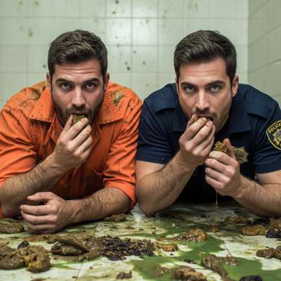 Nothing hotter than a cop and a convict getting down in a pile of puke, licking each other’s shit like it’s the last meal....