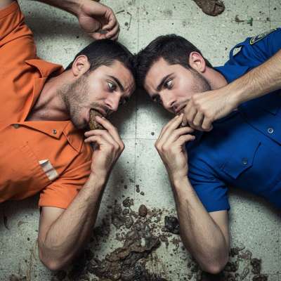 Nothing hotter than a cop and a convict getting down in a pile of puke, licking each other’s shit like it’s the last meal on...