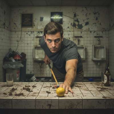Billiards in the bathroom? 😏 The stakes? 🍹💦 Whoever loses takes it raw—no mercy, just filthy fun. #perverts #dirtykitchen...