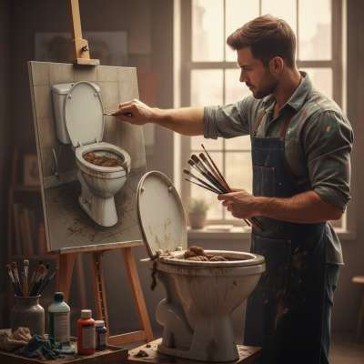 Nothing hotter than a pervert artist capturing the raw beauty of a shit-filled toilet. 💦🎨 The way the colors blend, the...