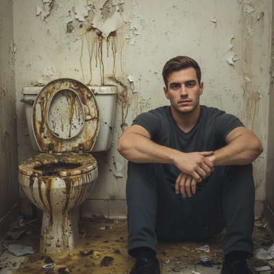 Nothing hotter than a guy next to a shit-filled toilet, ready to play dirty. 😈💦 Who’s here for some raw, unfiltered fun?...
