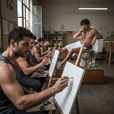 Just witnessed the hottest art class ever—our pervy model got down on all fours and devoured a steaming pile of shit like it...